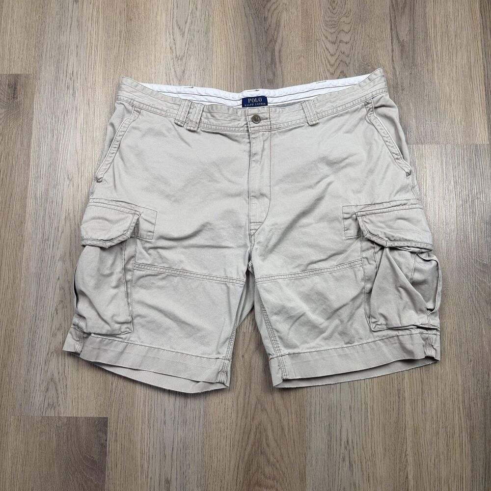 Polo Ralph Lauren Cargo Shorts Mens 44 Beige Classic Chino 11" Inseam Casual